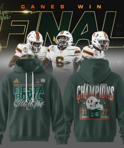 Miami Hurricanes College Football Playoff 2026 Fiesta Bowl Champions Hoodie