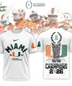 Miami Hurricanes | Premium NCAA 2026 CFP National Champions 3D T-shirt