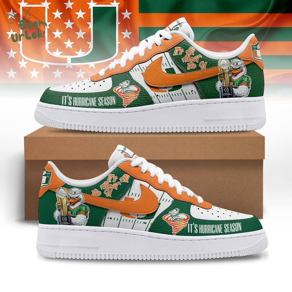 Miami Hurricanes | Premium NCAA Fiesta Bowl Champions AF1 Shoes Miami Hurricanes | Premium NCAA Fiesta Bowl Champions AF1 Shoes