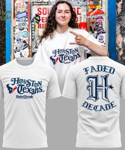New Edition Houston Texans Collab With Faded Decade Tshirt 2025