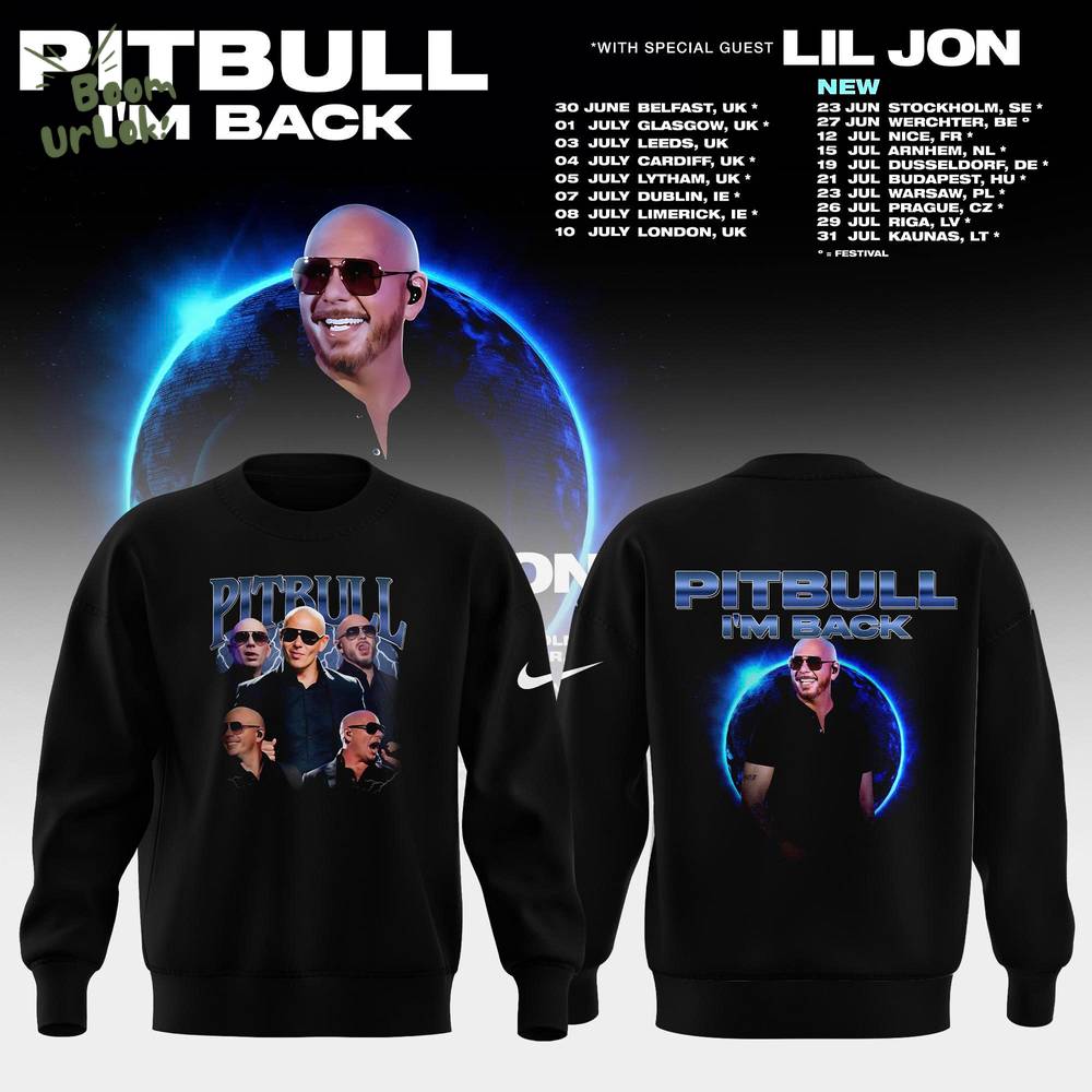 Pitbull – I’m Back! Tour 2026 Limited Edition Sweatshirt Pitbull – I’m Back! Tour 2026 Limited Edition Sweatshirt