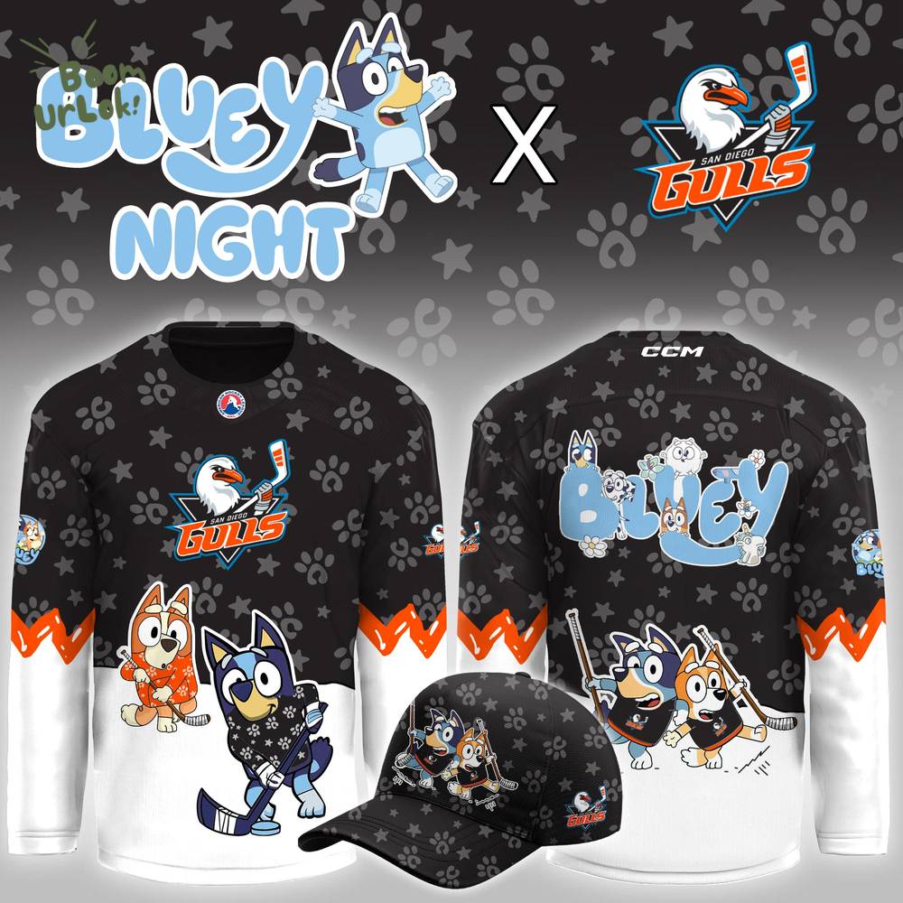 San Diego Gulls Bluey Night Game Limited Hockey Jersey San Diego Gulls Bluey Night Game Limited Hockey Jersey