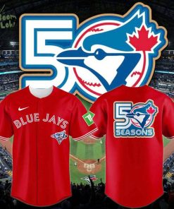 Toronto Blue Jays New Logo for 2026 to celebrate their 50th seaso Baseball Jersey-Red
