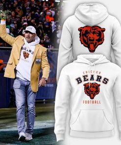 Unisex Chicago Bears Starter White Logo Pullover Hoodie-White (Updated Version)