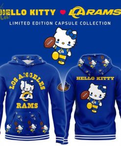 Unisex Los Angeles Rams x Helllo Kitty Night 2025 Hoodie-Blue(Updated Version)
