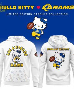Unisex Los Angeles Rams x Helllo Kitty Night 2025 Hoodie-White(Updated Version)